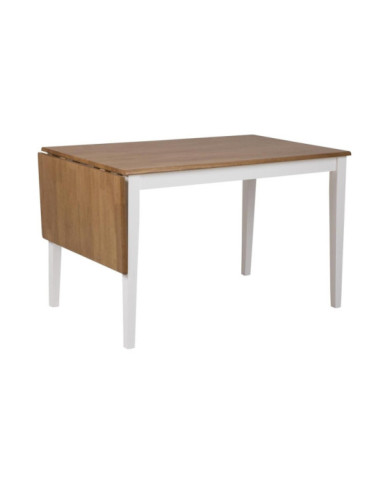 Brisbane mesa de roble madera de caucho manchada, lacado, madera de goma base de la hoja 1 extensión pintado de blanco