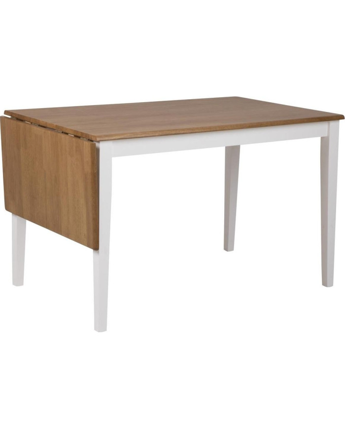Brisbane mesa de roble madera de caucho manchada, lacado, madera de goma base de la hoja 1 extensión pintado de blanco