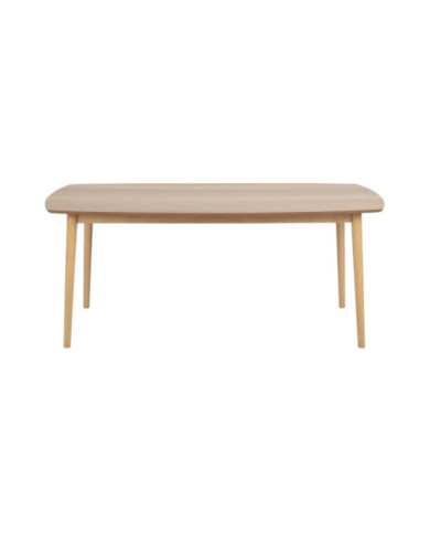 Hastings mesa de comedor roble chapa, piernas roble madera de caucho manchado, lacado L     180 W     90 H     75 cm