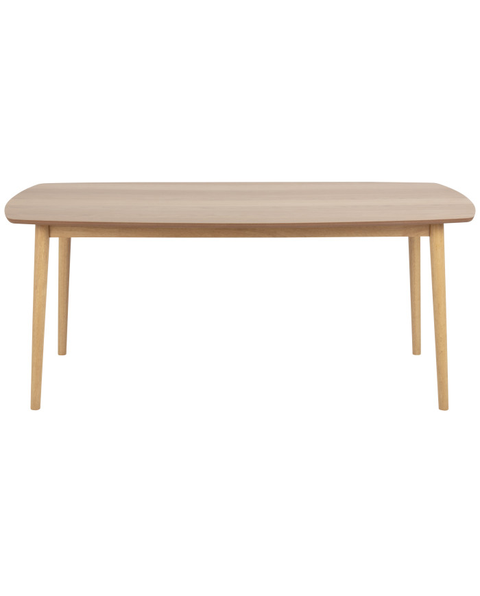 Hastings mesa de comedor roble chapa, piernas roble madera de caucho manchado, lacado L     180 W     90 H     75 cm