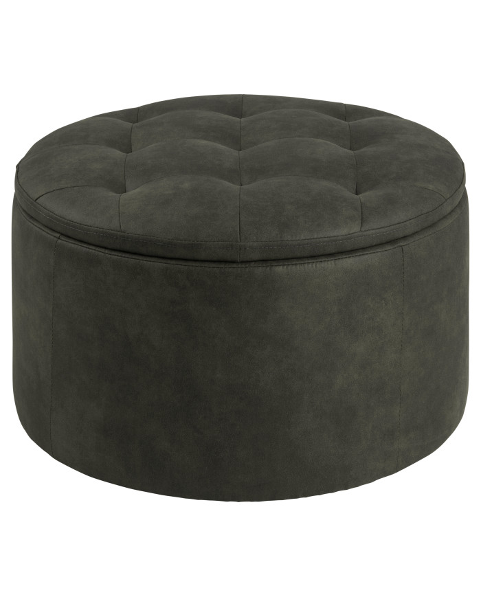 Retina otomana tela Preston verde verde oliva    diam         38 de almacenamiento     60 h     35 cm