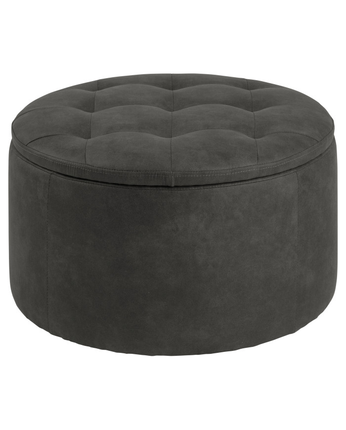 Retina otomana tela Preston antracita    diam         96 de almacenamiento     60 h     35 cm