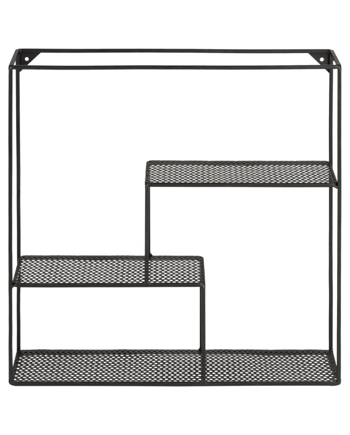 Batley estante unidad de pared de malla metálica, 3 PC polvo de metal base recubierta, negro, caja / 4 PC, montado