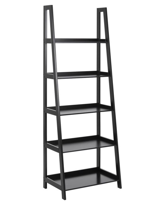 Wally madera unidad de pared lacado negro, estante 5 PC L     63 W     40 H     180 cm