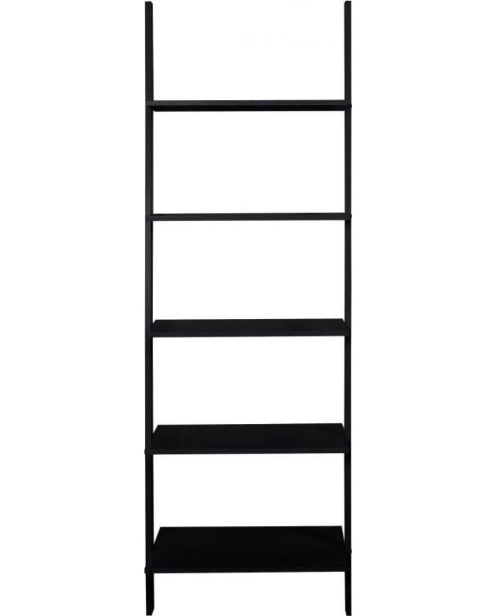 Unidad de pared WriteX 5 estantes de chapa de madera de roble, L negro     63 W     38,5 H     183 cm
