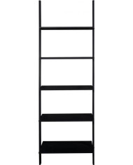Unidad de pared WriteX 5 estantes de chapa de madera de roble, L negro     63 W     38,5 H     183 cm