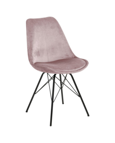 Eris silla de comedor polvoriento tela VIC aumentó 18, patas de metal con recubrimiento en polvo, negro, caja / 2 PC