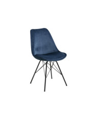 Eris comedor silla VIC tejido azul marino 66, patas de metal con recubrimiento en polvo, negro, caja / 2 PC