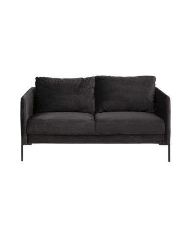 Kingsley -A2 2,5 plazas antracita tela sofá Letto 1072, el ángulo de las piernas de metal, negro