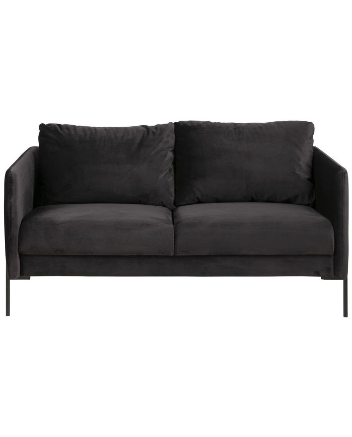 Kingsley -A2 2,5 plazas antracita tela sofá Letto 1072, el ángulo de las piernas de metal, negro