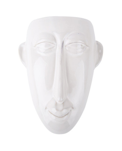 Maceta de pared Mask Long 18x22 cm blanca