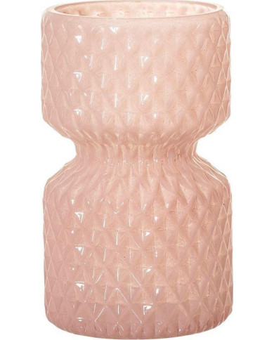 Jarrón Dumbbell 12x8 cm Rosado transparente