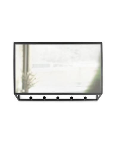 Percha pared con organizador Cubiko 32x20 cm negro