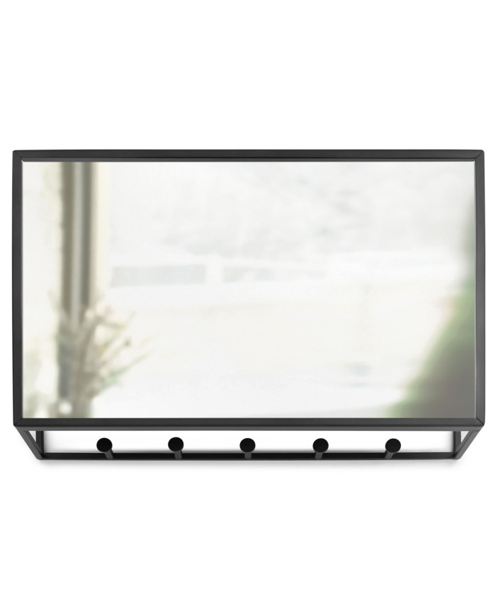 Percha pared con organizador Cubiko 32x20 cm negro