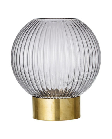 Jarrón bombilla    diam        15x17 cm gris transparente