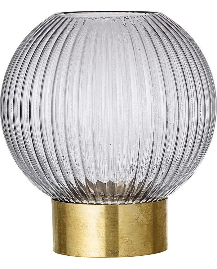 Jarrón bombilla    diam        15x17 cm gris transparente