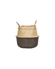 Cesta Seagrass con asas 30x35 cm Marrón y negra