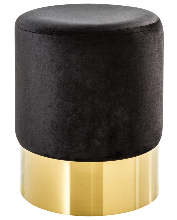 Taburete Modern Barock    diam        35x41 cm negro y dorado