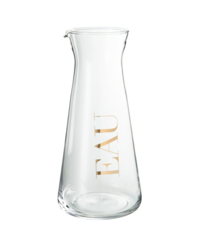 Jarra de vidrio 11x23 cm Transparente dorado.