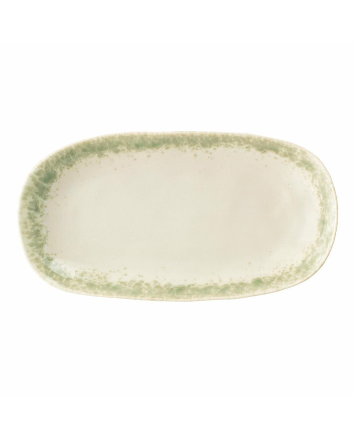 Plato Paula 13x24 cm blanco-verde