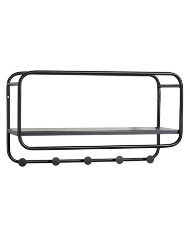 Repisa con perchas Villa Collection 45x15x25 cm negra