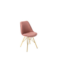 Silla Scandinavia Retro 46x85 cm rosa sucio patas doradas