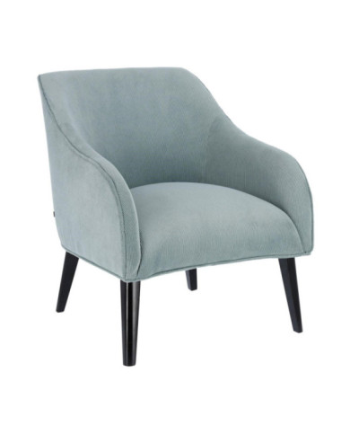 Butaca Bobly pana turquesa patas acabado wengué