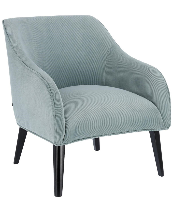 Butaca Bobly pana turquesa patas acabado wengué