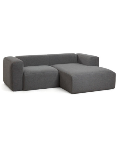 Sofá Blok 2 plazas chaise longue derecho gris oscuro 240 cm