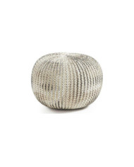 Puf Shott    diam         45 cm blanco y plata
