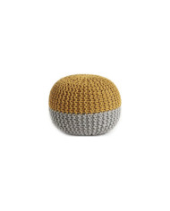 Puf Arnot    diam         50 cm mostaza y gris