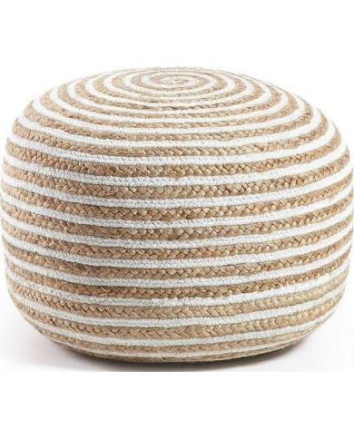 Puf Saht    diam         50 cm blanco y natural