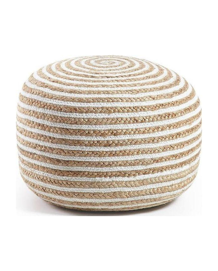 Puf Saht    diam         50 cm blanco y natural