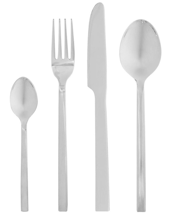 Set Crisps de 16 cubiertos plateado