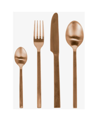 Set Kelda de 16 cubiertos cobre
