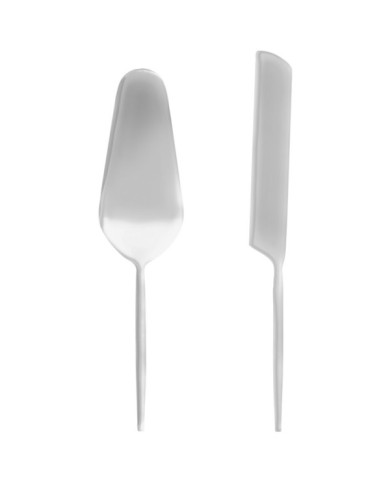 Set Crisps de 2 cubiertos para pastel plateado