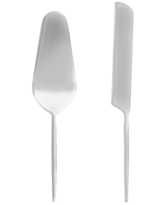 Set Crisps de 2 cubiertos para pastel plateado