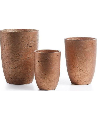 Set Low de 3 maceteros cobre