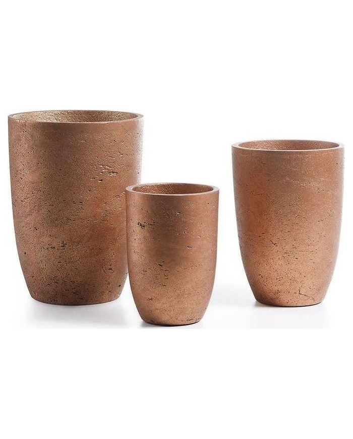 Set Low de 3 maceteros cobre