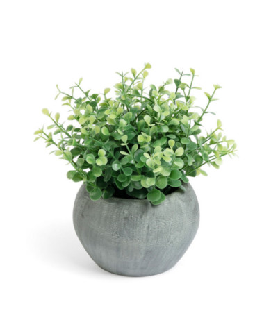 Planta artificial Eucalipto con maceta gris 19 cm