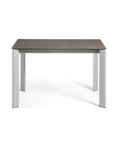 Mesa extensible Axis 120 (180) cm porcelánico acabado Vulcano Ceniza patas gris
