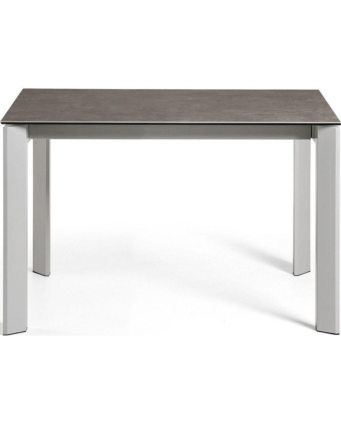 Mesa extensible Axis 120 (180) cm porcelánico acabado Vulcano Ceniza patas gris