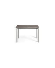 Mesa extensible Axis 120 (180) cm porcelánico acabado Vulcano Ceniza patas gris