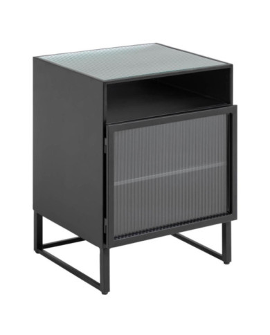 Mesita de noche Trixie de metal negro 45 x 58 cm