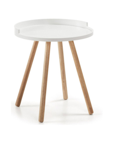 Mesa auxiliar Kurb    diam         46 cm blanco