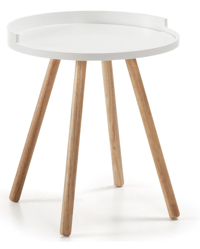 Mesa auxiliar Kurb    diam         46 cm blanco