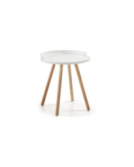 Mesa auxiliar Kurb    diam         46 cm blanco