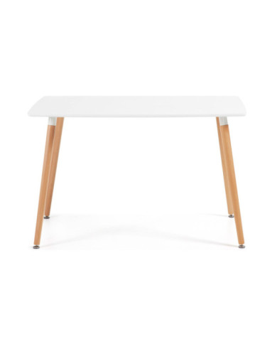 Mesa Wad 120 x 75 cm cm lacado blanco patas de madera maciza de haya