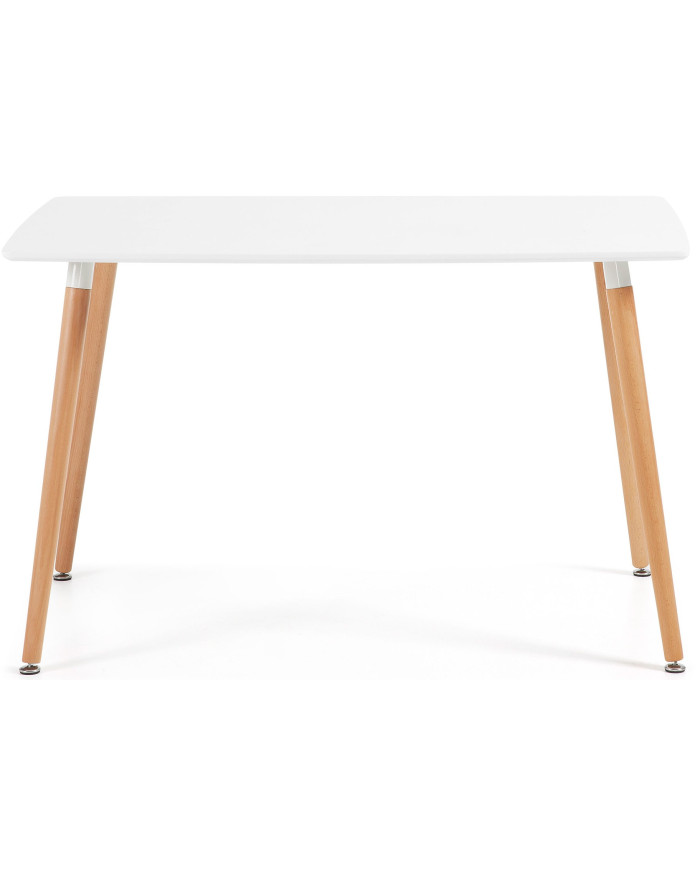 Mesa Wad 120 x 75 cm cm lacado blanco patas de madera maciza de haya