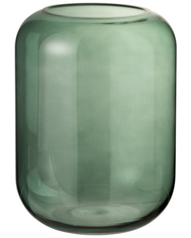 JARRÓN CILINDRO VIDRIO VERDE M